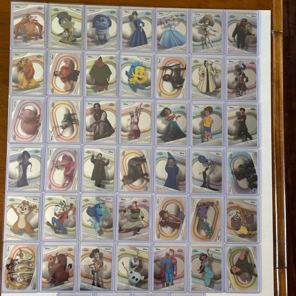 Disney 100 Topps Chrome Trading Card Lot 42 Cards Cinderella Woody Olaf Goofy